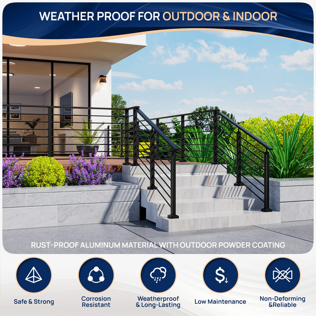 35"x2"x2" Aluminum Railing Post, Stair End Post