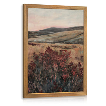 Vintage Farmhouse Wall Decor, Moody Mountain Wildflower Wall Art 16x24In