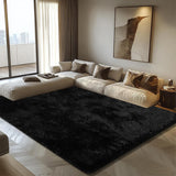 8x10 Fluffy Shag Area Rug, Soft Non-Shedding Plush Carpet for Living Room Bedroom Black
