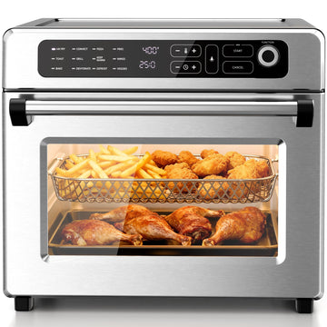 25QT Air Fryer Toaster Oven Combo, 12-in-1 Large Countertop Convection Airfryer Oven, 70-450°F, Bake, Roast, Reheat