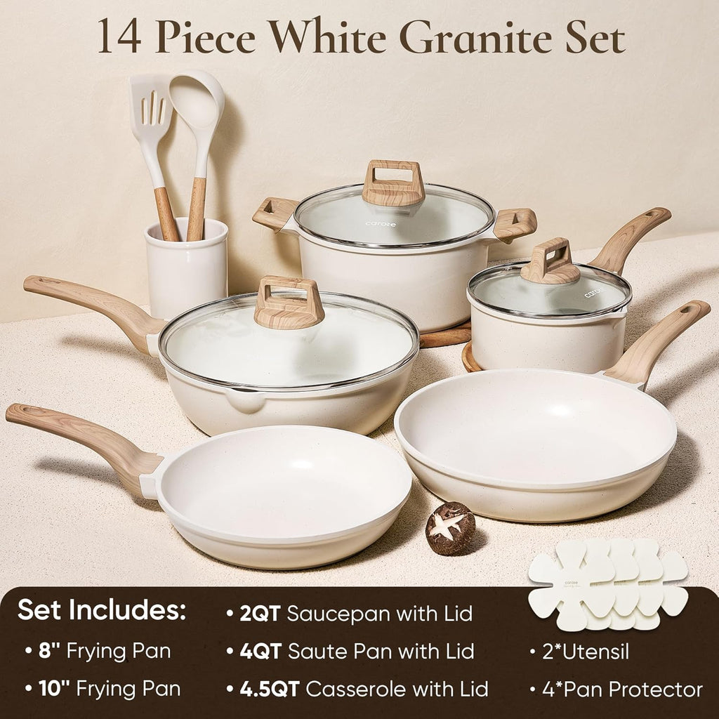 Pots and Pans Set, Nonstick Cookware Sets, 14pcs | Induction Cooking, Ultra Durable, Easy to Clean, Even Heating
