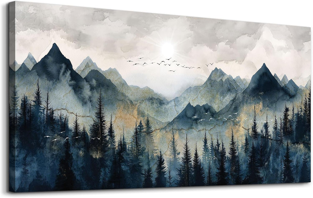 Canvas Wall Art Wall Decorations Modern Office Wall Decor Abstract Watercolour Painting Mountain Landscape Pictures