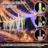 4 Pcs 10 Arm Wedding Acrylic Candelabra Table Centerpieces with 40 LED Candle 46.5'' Tall Floor Candlestick Clear