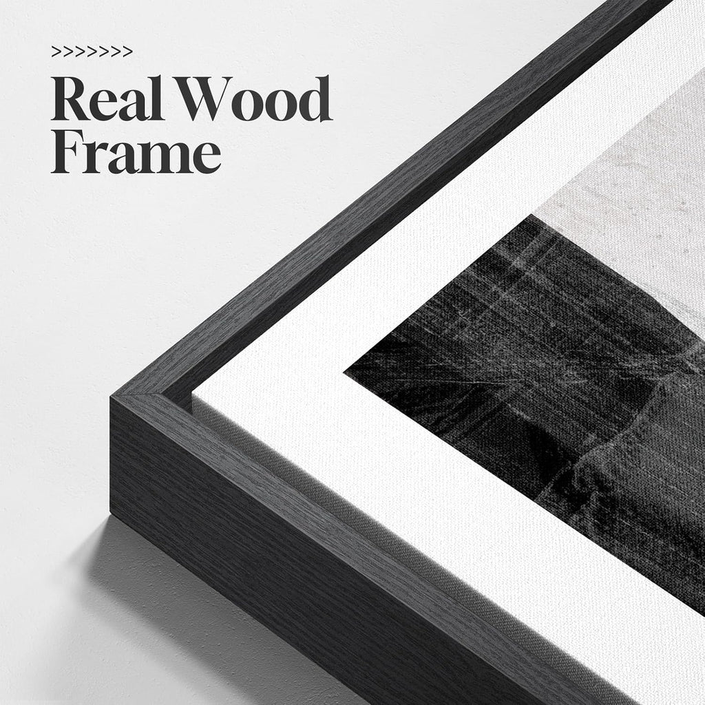 Large Framed Black and White Abstract Wall Art , 5 Piece Neutral Canvas Prints Paintings Artwork for Walls, Mid