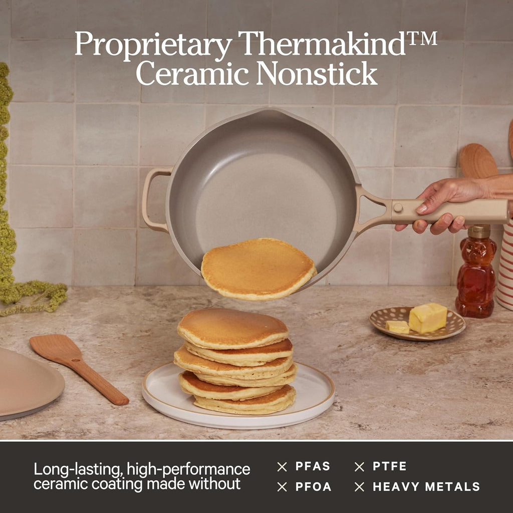 Always Pan 2.0 | 10.5" Ceramic Pan with Modular Lid, Steamer Basket & Spatula | Patented 10-in-1 Nonstick, Non-Toxic