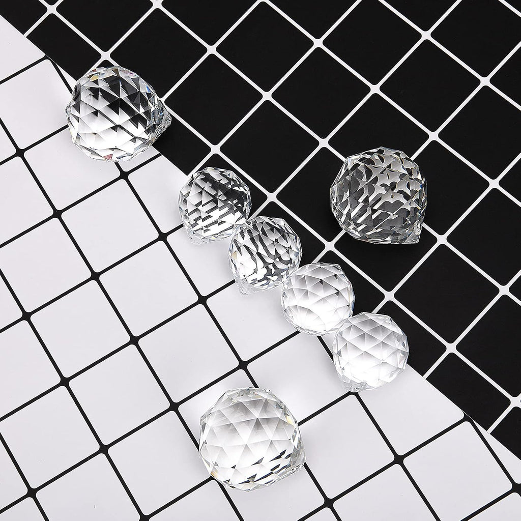 Clear Crystal Sun Catcher Suncatcher Prism Ball with Metal Chains - 3 Pack, 1.6"/ 40mm, Rainbow Pendant Maker