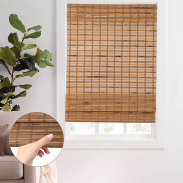 Cordless Bamboo Roman Shades, Roll Up Bamboo Window Shades for Interior Windows, Home and Garden, Light Filtering