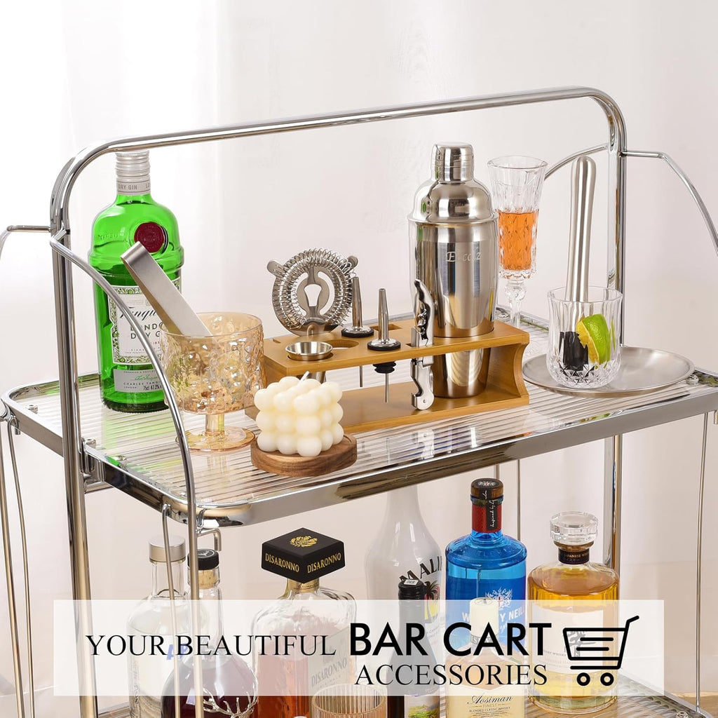 Bartender Kit Cocktail Shaker Set with Stand Bar Tool Bar Set for Drink Mixing Home Bartending Kit 11-Piece Bar Cart