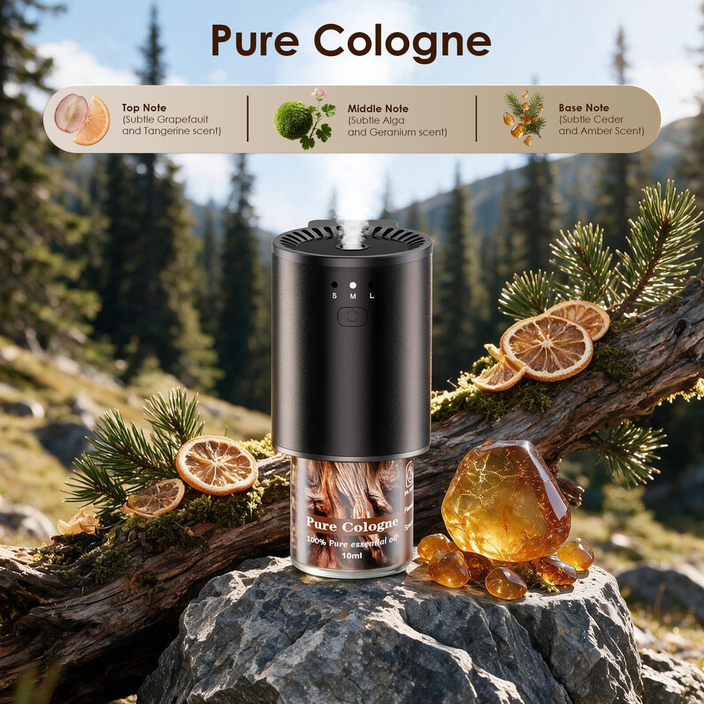 Rechargeable Smart Car Air Freshener Diffuser, Auto On Off Function, 3 Adjustable Fragrance Modes, 6pcs Essential