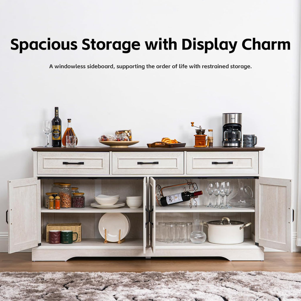 66" Large Sideboard Buffet Cabinet with Storage