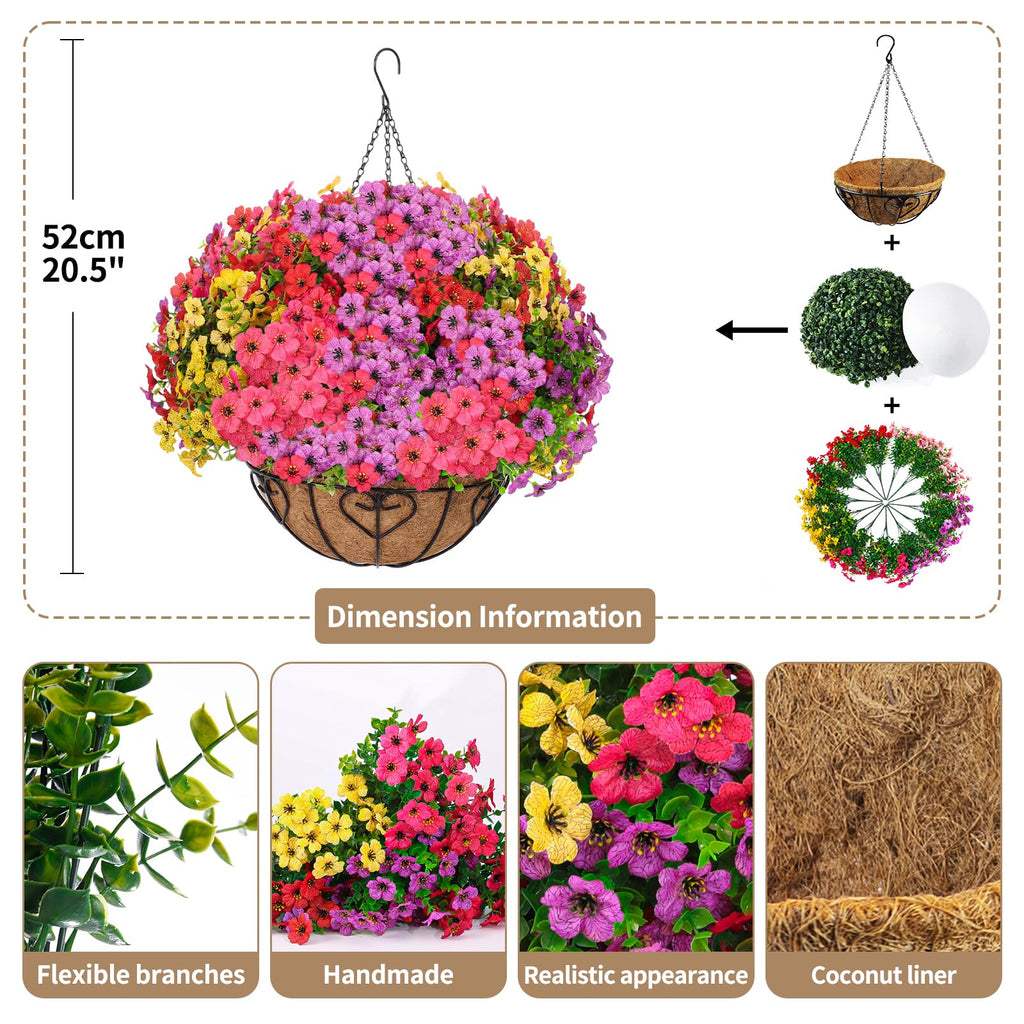 2 Sets Artificial Hanging Flower for Outdoors(Mixed)