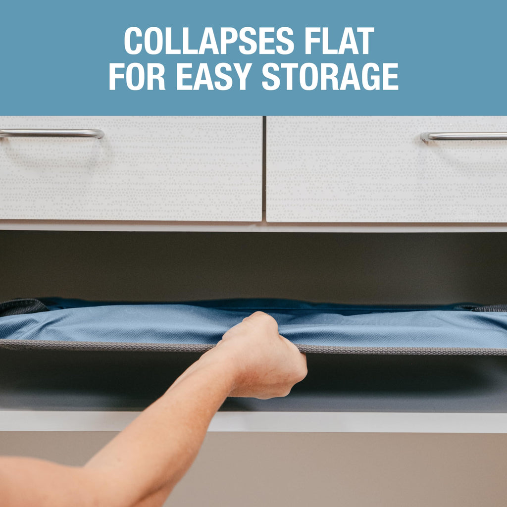 Collapsible Laundry Baskets, 60L 2 Pack, 55 lb, Pop-Up, Denim