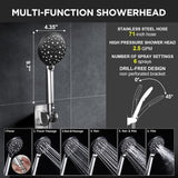 Wide High Pressure Rain Shower Head with Handheld, Handheld Shower Heads with Multi Spray Modes