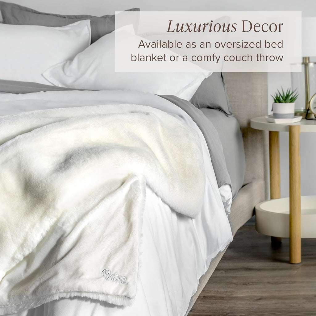Faux Fur Throw Blanket - Ultra-Soft Luxurious - Cozy Warm Blanket, Chair, Bed - Fuzzy Fluffy Super Soft - Decorative
