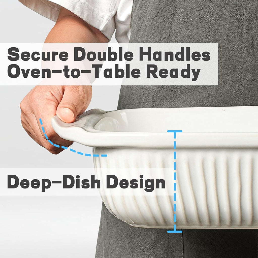 Casserole Dishes For Oven, Ceramic Dish, Large Lasagna Pan With Handles, Pan Casserole Dish, Rectangular Bakeware