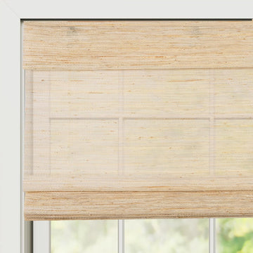 Bamboo Roman Shades, Cordless Custom Woven Wood Shade, Natural Light Filtering Natural Bamboo Shades for Doors