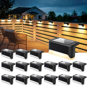 Solar Deck Lights Outdoor,Fence Lights Waterproof,16 Pack Warm White