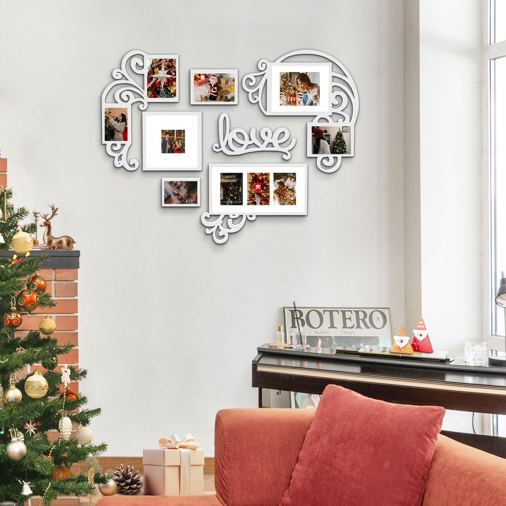 Photo Frame | Plaque College Frame - Valentine Wall Decoration Combination - White PVC Picture Frame Selfie Gallery