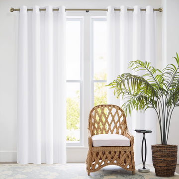 White Non-See-Through Light Filtering Curtains, Semi Sheer Privacy Grommet Drapes, 78 Inches Long 2 Panels, Cat Proof