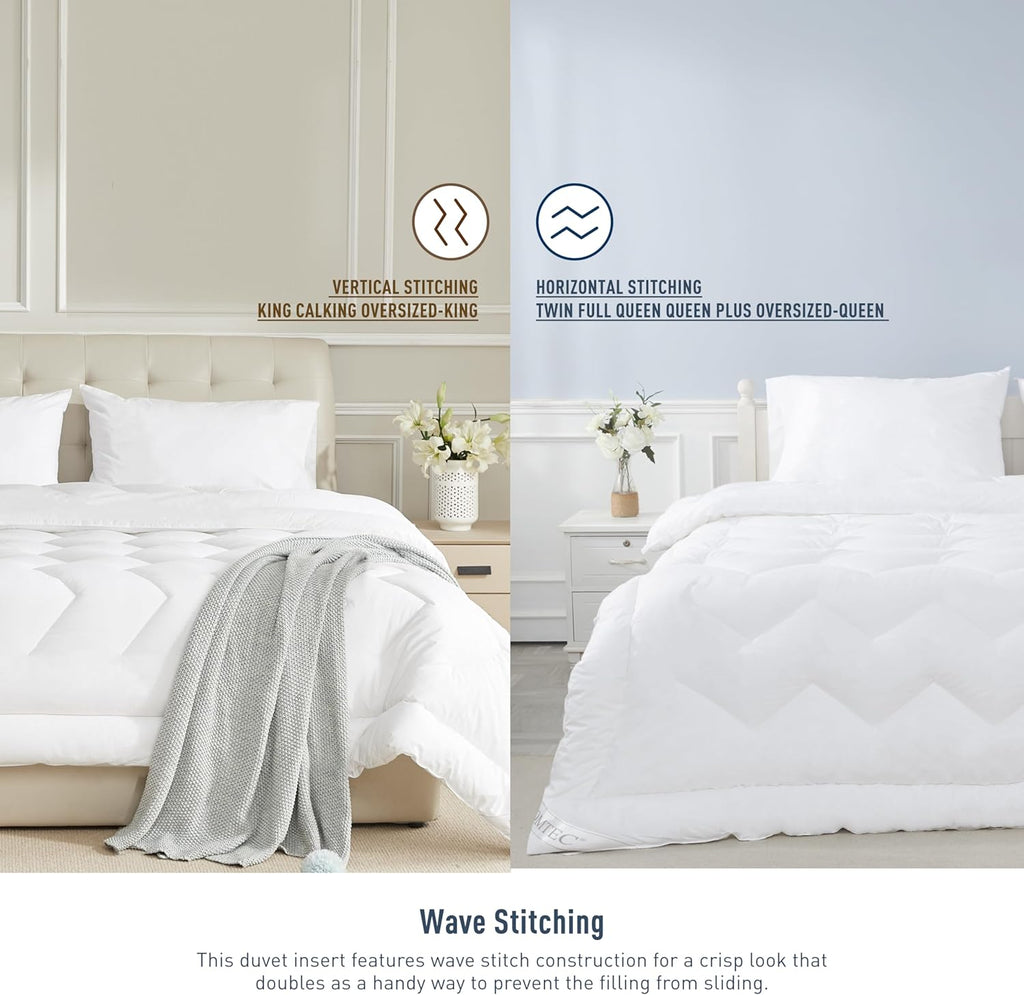 Duvet Insert Cotton Comforter King White Down Alternative Fill Duvet Insert 100% Cotton Shell Quilte