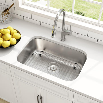 27 Inch Undermount Curved Shape Single Bowl Kitchen Sink