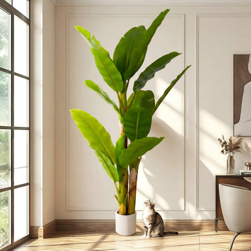6ft Artificial Banana Tree Extra Tall Fake Plants Indoor Large Faux Tree High End Realistic Floor Plant Big Silk Tree