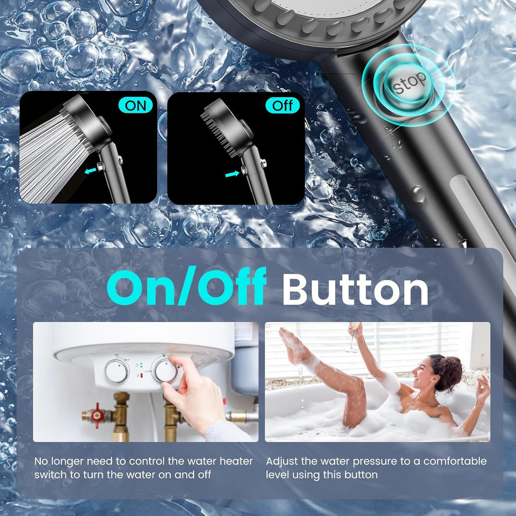 Filtered Shower Head with Handheld, High Pressure 4 Spray Mode Showerhead with Filters