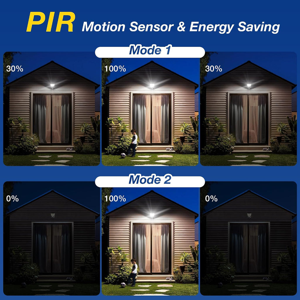 Solar Lights Outdoor, Wide Angle Solar Street Light IP66 Waterproof | 6500K Solar Lights Motion Sensor & Dusk to