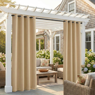 Outdoor Curtains Waterproof 84 inches Long 2 Panels Set, Weatherproof Thermal Insulated Privacy Protection Curtains