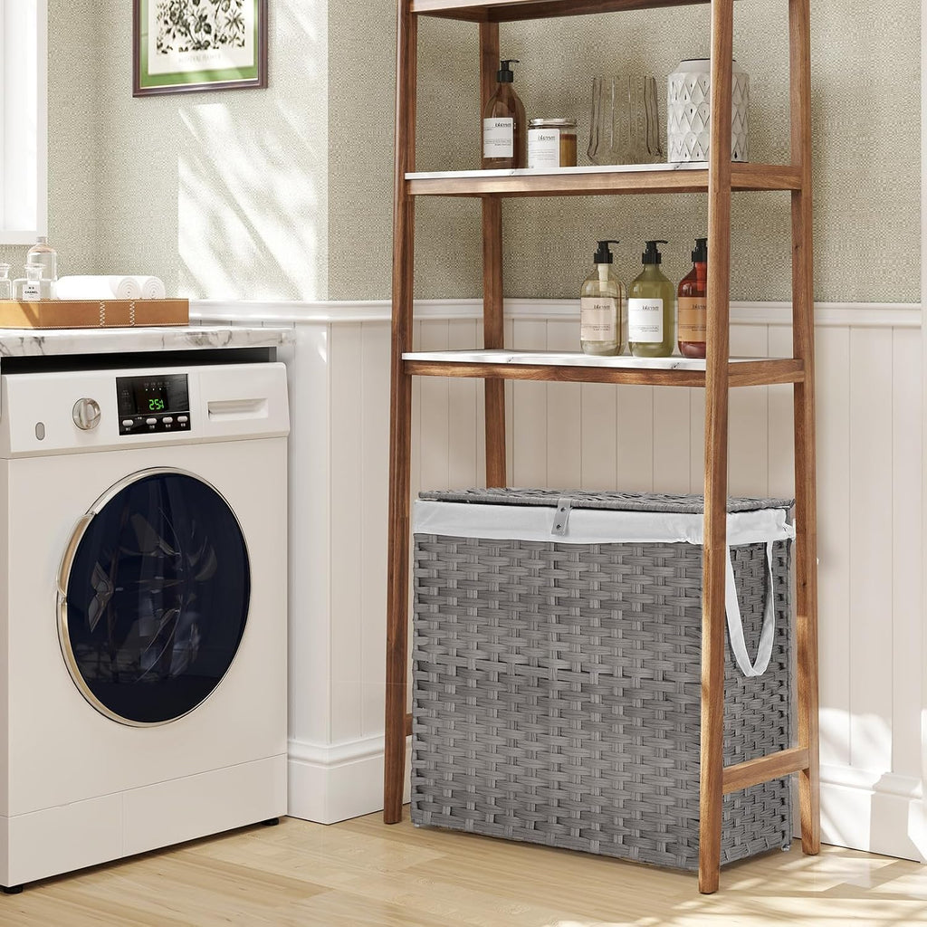 Laundry Hamper with Lid, 29 Gallon (110L) Wicker Clothes Basket, Double Woven Clothes Basket Organizer & Laundry