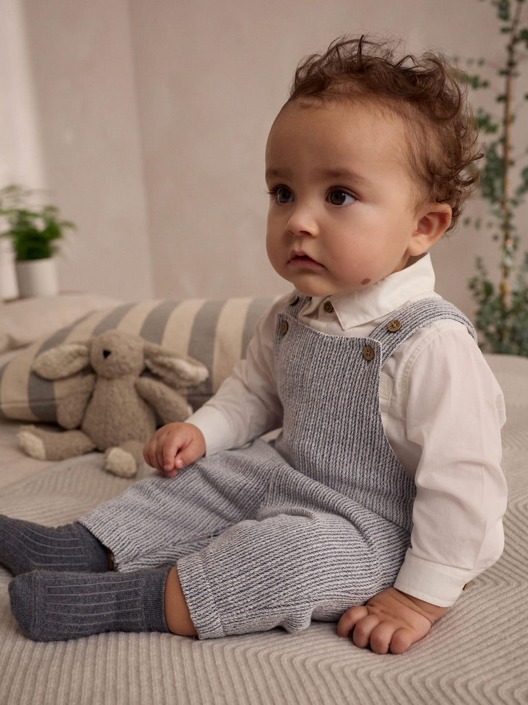 Woven Cotton Baby Dungaree and Bodysuit Set Standard