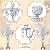 8 Pcs 5 Arm Crystal Candelabra Centerpieces for Table 27 Inch Retro Victorian Crystal Candle Holders Bowl Table