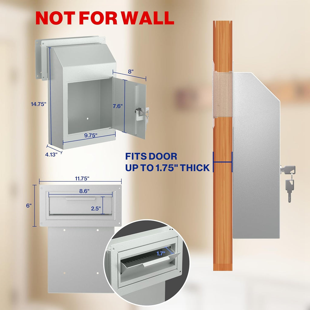 Door Drop Box for Mail, Rent, Deposit, and Night Key