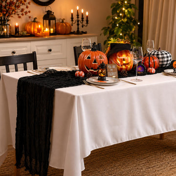 10 Pack Black Cheesecloth Table Runner 120 Inch Boho Wedding Decor
