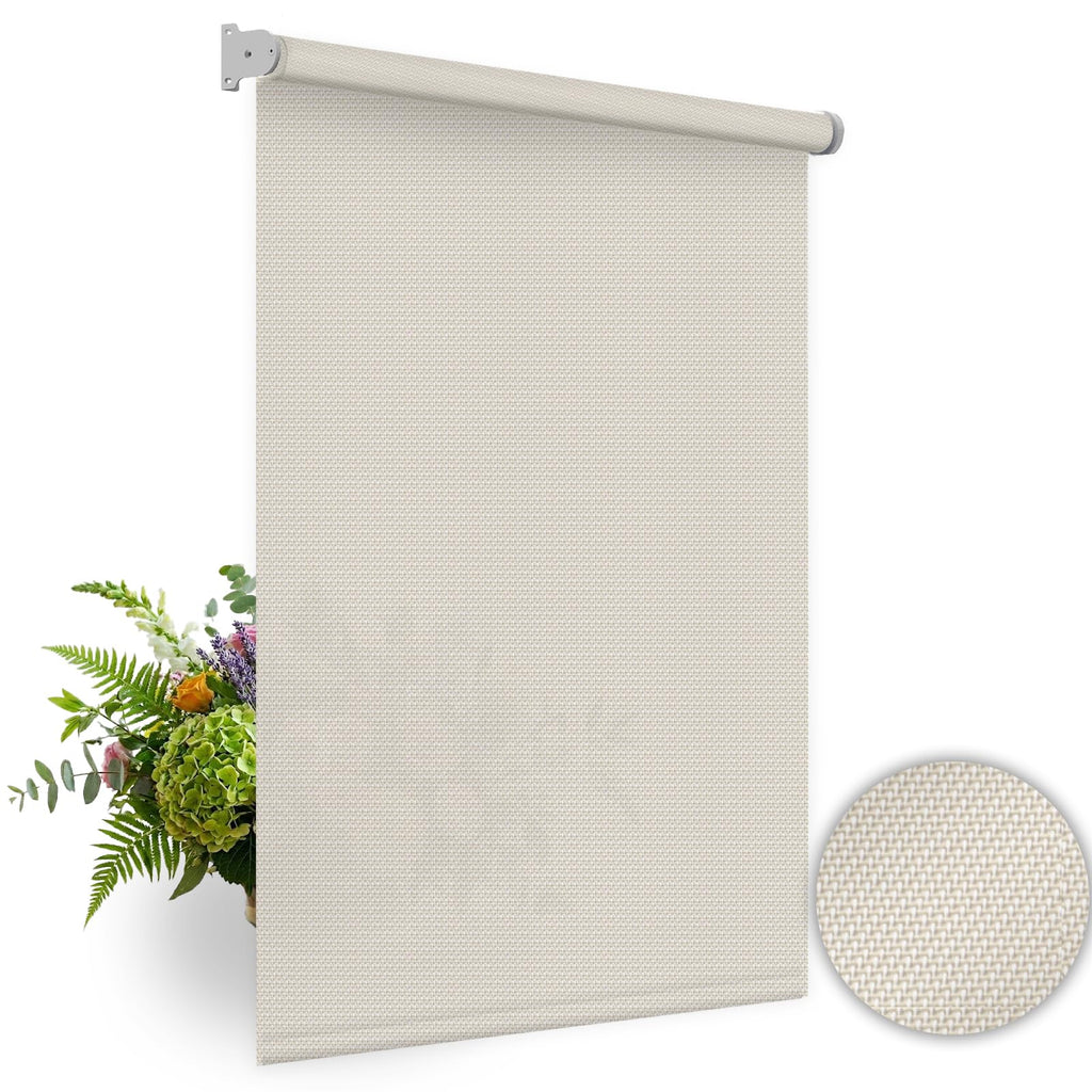 Motorized Solar Screen Roller Shade, 1% Openness, Custom Size