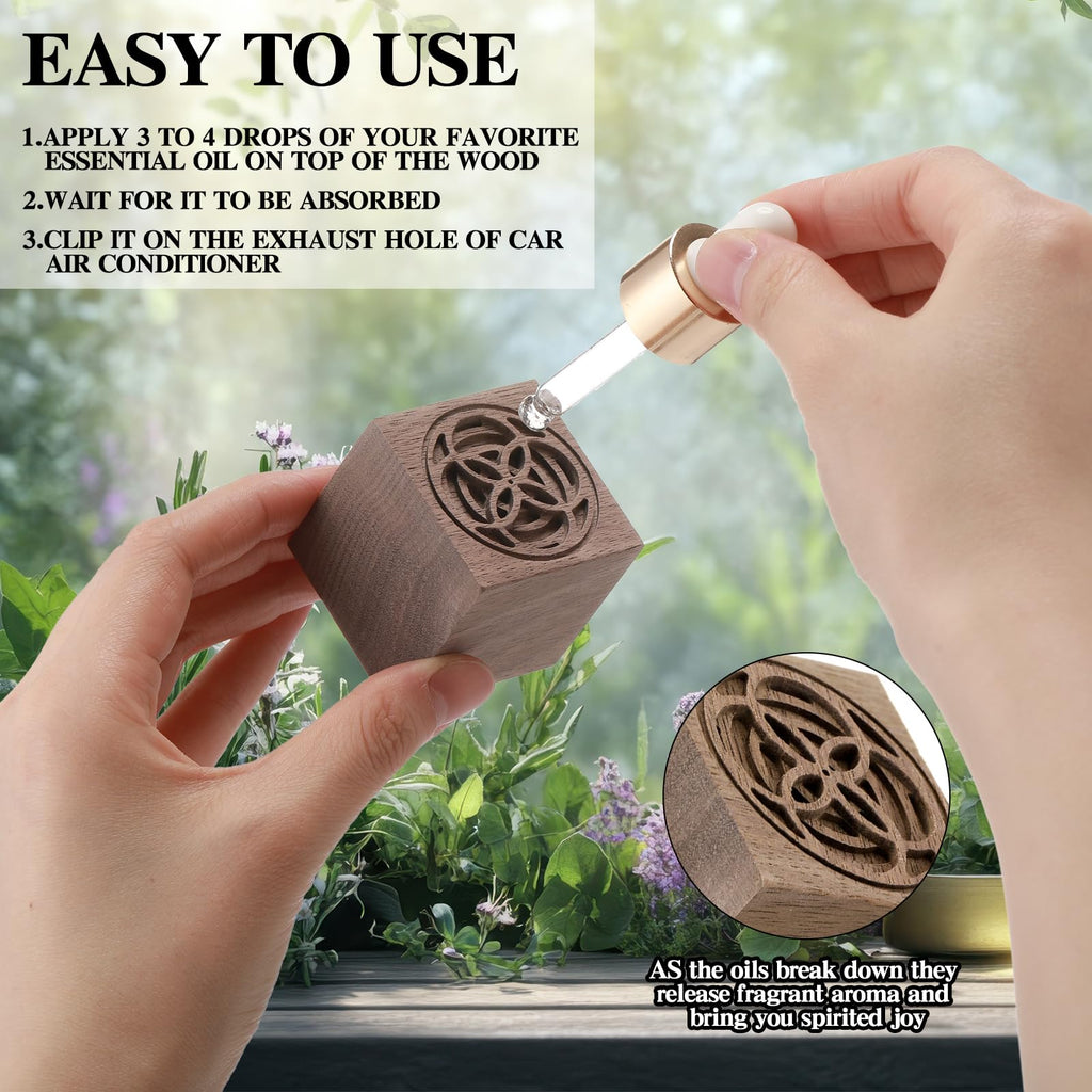 4 Pcs Wood Oil Diffuser Passive Diffusers for Essential Oils