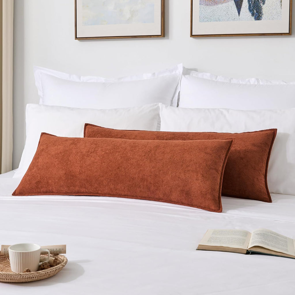 Fall 14x36 Inch Long Lumbar Cover 1 Pack Soft Boucle Textured Decorative Waterproof Rectangle Cushion Elegant Accent