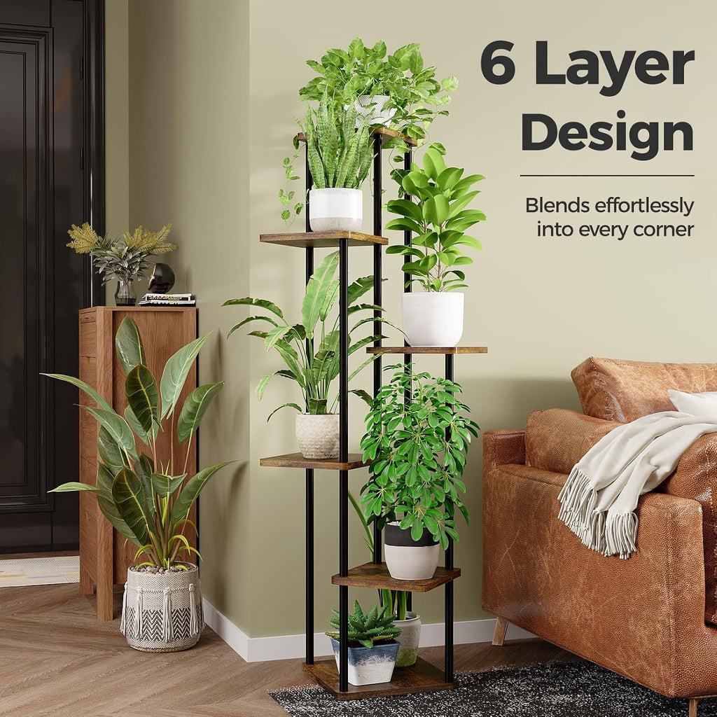 Tall Plant Stand Indoor Corner Plant Shelf for Multiple Plants | 6 Tier Shelf Stand Garden Balcony Living Room