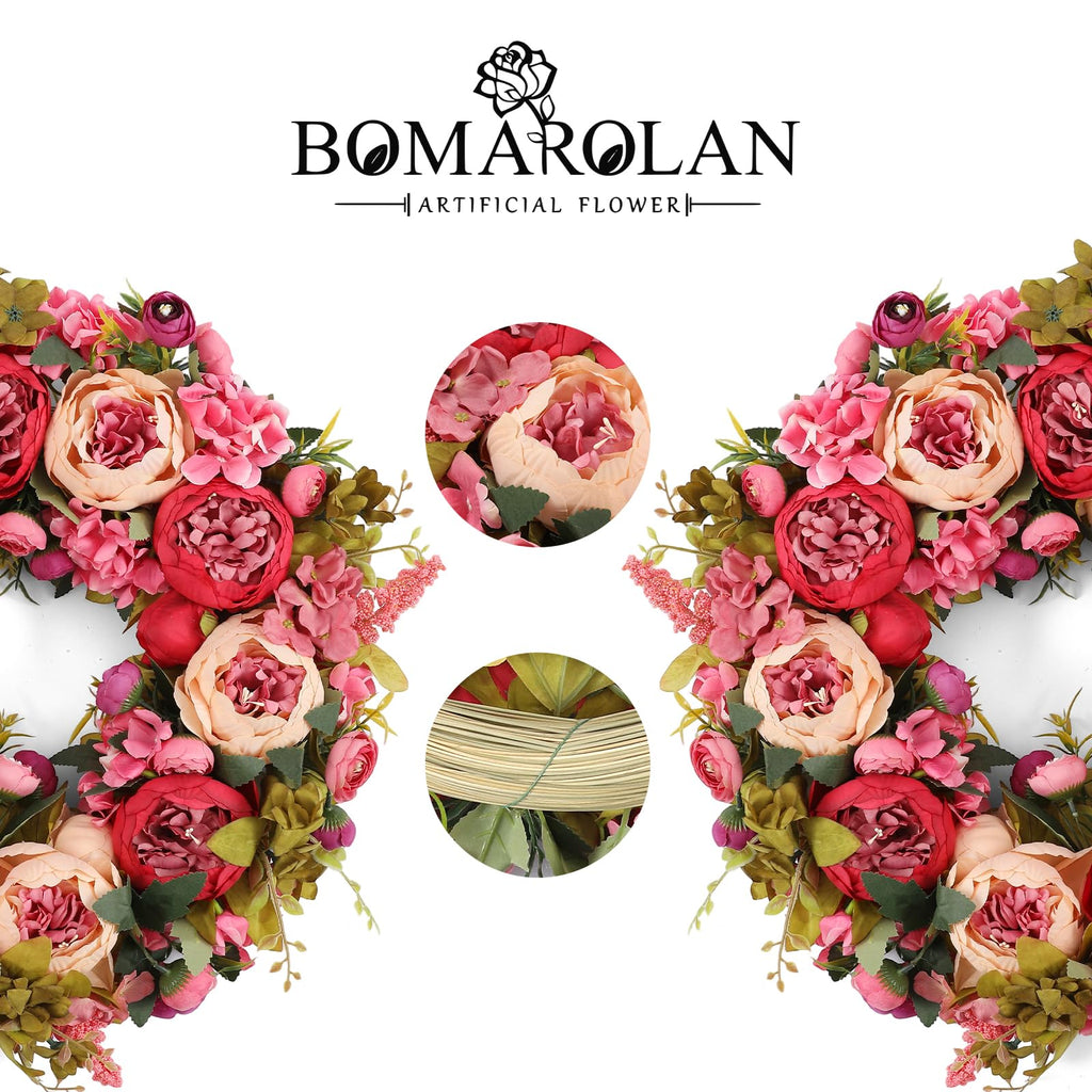 19 Inch Silk Peony Wreath