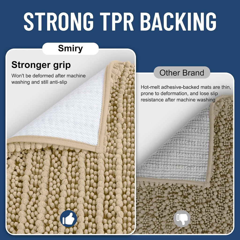Bathroom Rugs Sets 2 Piece (30x20+24x16), Extra Soft Bath Mats | Beige Soft Absorbent, Rubber Backing Machine