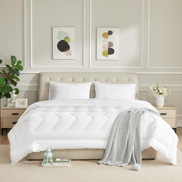 Duvet Insert Cotton Comforter King White Down Alternative Fill Duvet Insert 100% Cotton Shell Quilte