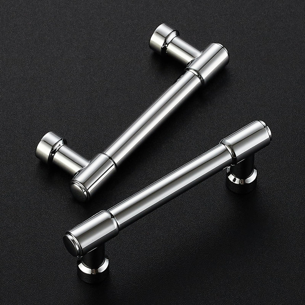 Polished Chrome Cabinet Handles Modern Pulls,3 Inch,5 Pack