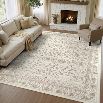 9x12 Area Rugs Washable Vintage Rug Beige/Brown