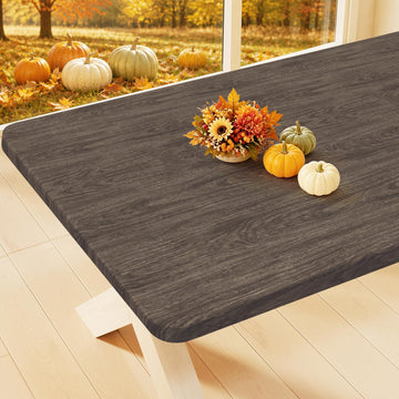 Fall Rectangle Table Cloth, Plastic Table Cover for 6FT Tables