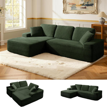 109.4” Modular Sectional Sofa, Convertible Sofa Bed, No Assembly Required Cloud Couch with Deep Seat