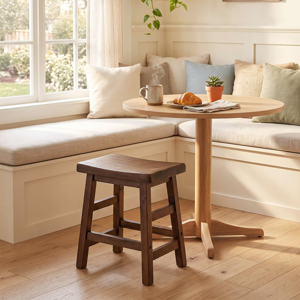 Durango Solid Wood Rustic Single Bar Stool, Natural, 20"