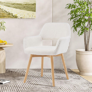 Desk Chair No Wheels Vanity Chair Makeup Chair Comfy Accent Chair for Living Dining Room Bedroom Home Office Mid