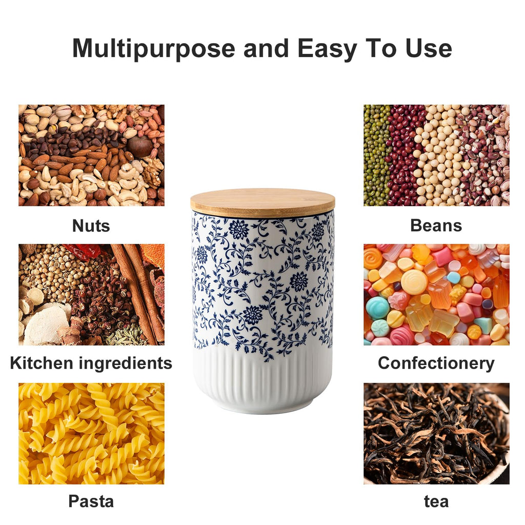 3 Pcs 74/36/18 oz Ceramic Canisters Sets