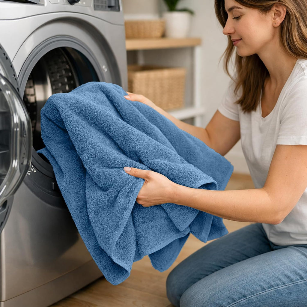 Pack of 1 Jumbo Bath Sheet 40 x 80 Inches 100% Cotton Oversized Bath Towel , Extra Large & Lightweight, Soft &