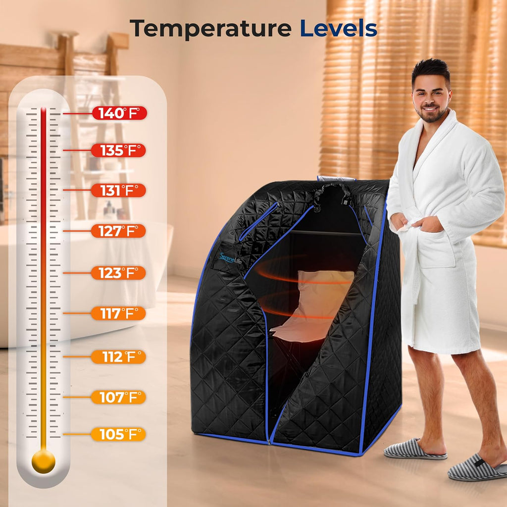 Compact & Portable Infrared Steam Sauna, Personal Spa Style Sauna for at-Home Relaxation and Rejuvenation